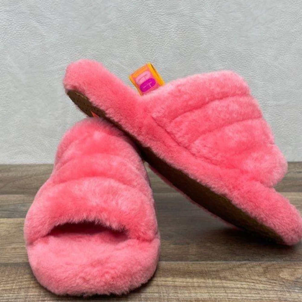 UGG Pink Fluffy Slippers